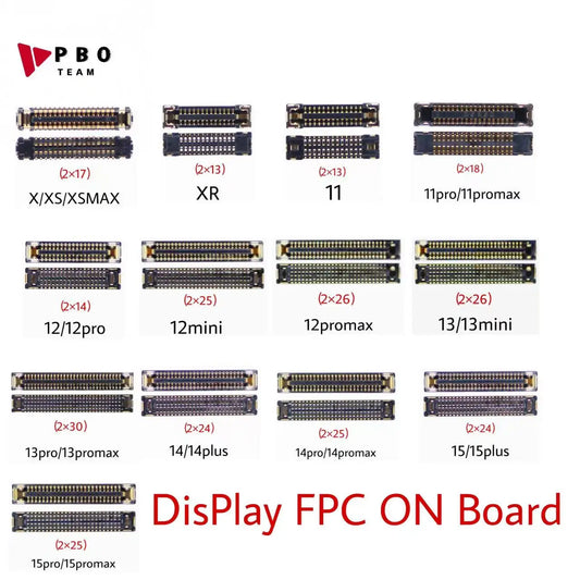 10Pcs LCD Display FPC Connector On Motherboard Screen Logic Board For iPhone 14 13 15 Pro Max Plus 11 12Promax 13Pro XR X XS XSM