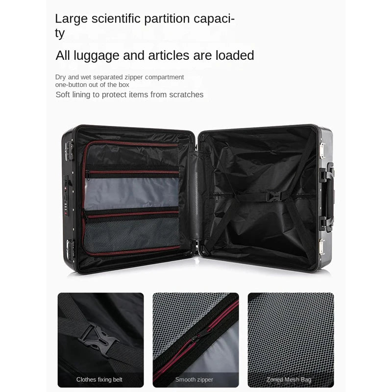 16 18 20 inch Boarding Box Front Opening Rolling Luggage Computer Laptop Layer Mini Travel Bag Cabin Trolley Case