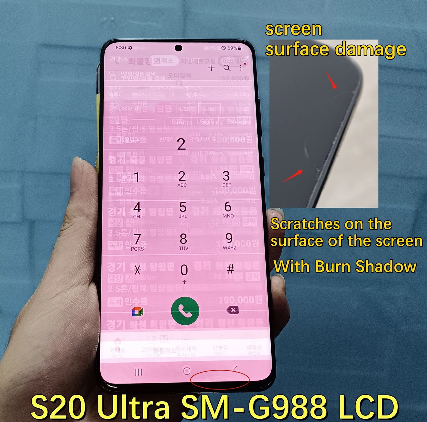 100% Work For Samsung Galaxy S20 Ultra G988 G988F LCD Display Touch Screen Digitizer Assembly For Samsung S20Ultra LCD With Line