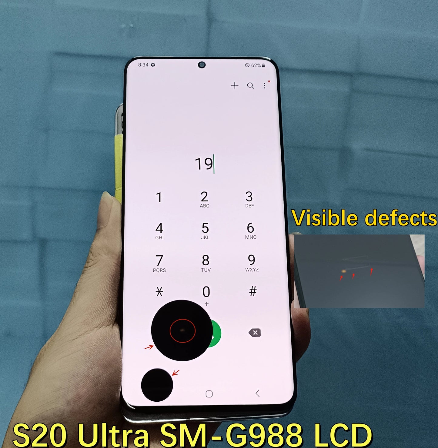 100% Work For Samsung Galaxy S20 Ultra G988 G988F LCD Display Touch Screen Digitizer Assembly For Samsung S20Ultra LCD With Line