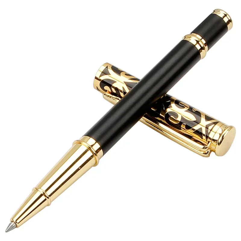1 Set Luxury Metal Gel Pen Sculpture Pattern Roller Pen Office School Stationary Pen Customized Logo Name Text Gift