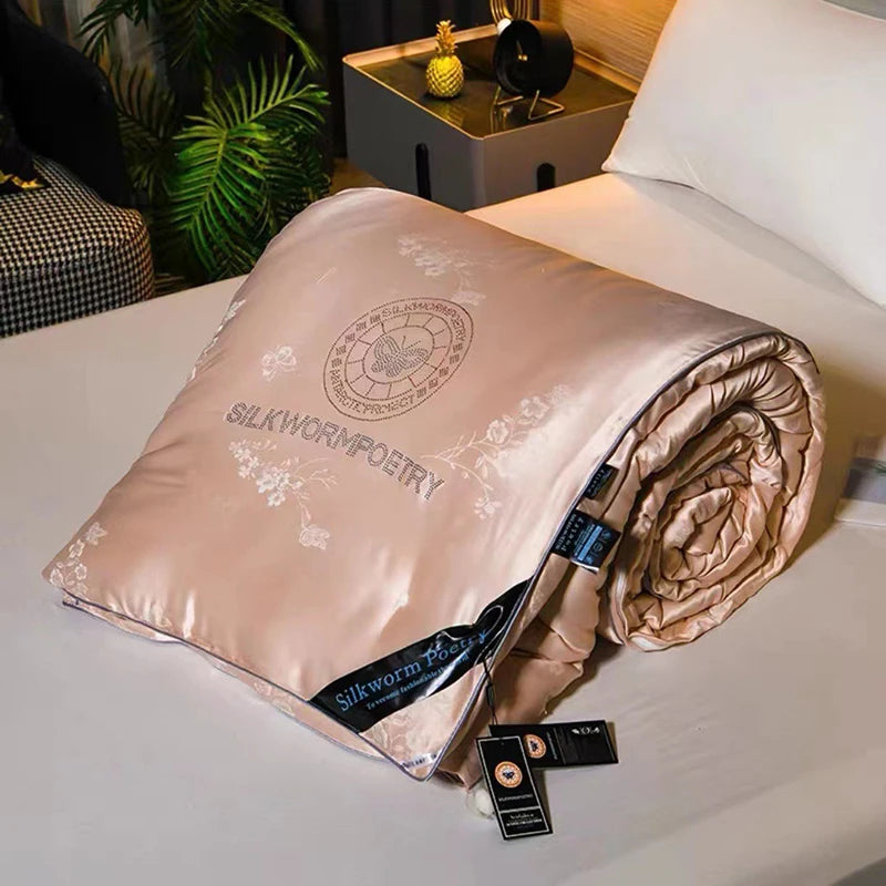 100% mulberry silk Handmade real silk quilt winter warm comforter spring autumn blanket thicken home hotel single double quilt
