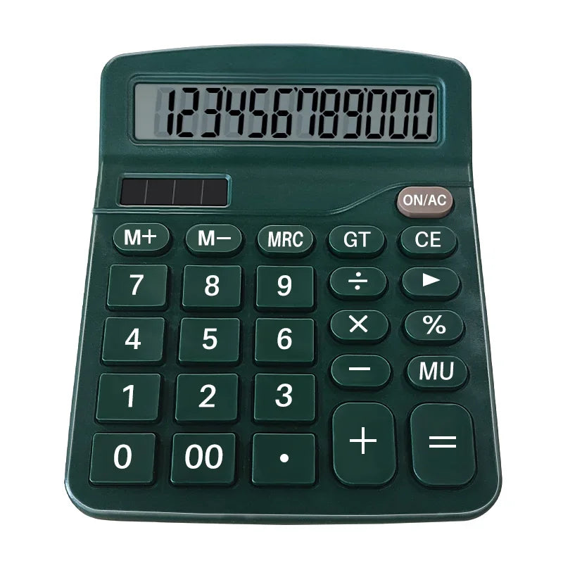 12-Digit Large LCD Display Calculator Standard Function Calculator with Solar & Battery Dual Power for Home Basic Desktop Office