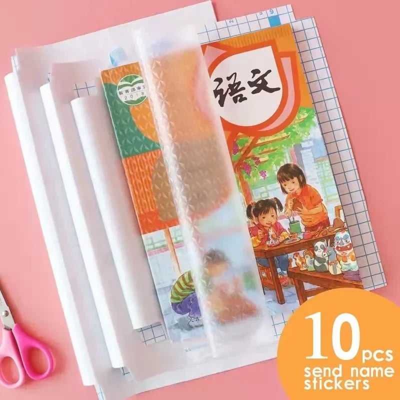 10 Sheets A4 Transparent Self Adhesive Book Cover Wrapper S/M/L Waterproof Book Wrap Paper Film Matte Clear Notebook Protector