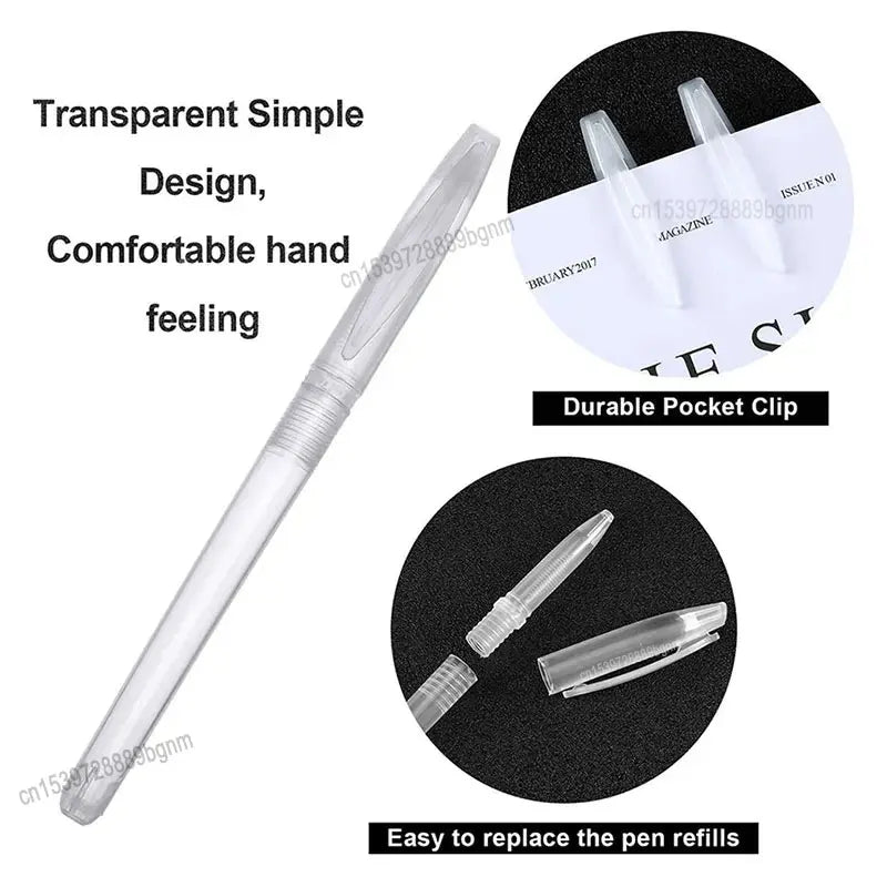 10/20/30/50/100Pcs Set No Ink Empty Transparent Gel Pen Handle Shell For Office School Writing Stationery Accessories Supplies