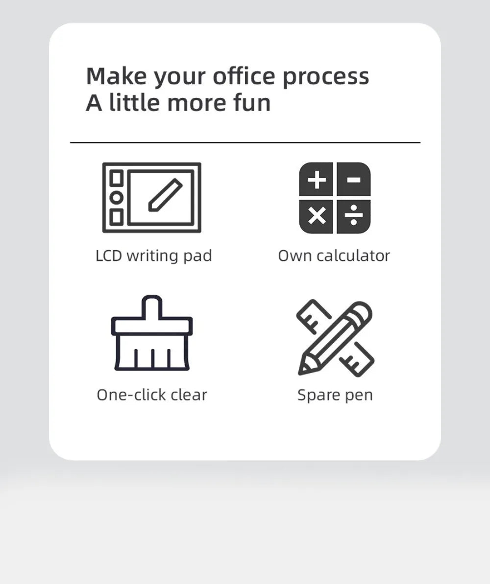 12 Digits 2in1 Calculator Solar Power with Writing Pad Standard Function Calculator 6 inch Dual Stylus Pen Drawing Pad