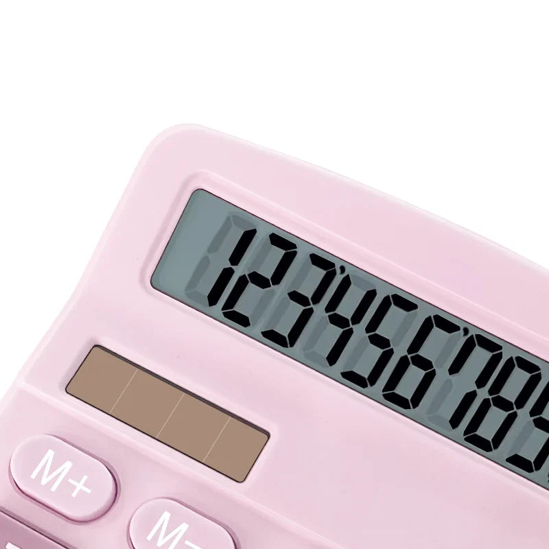 12-Digit Large LCD Display Calculator Standard Function Calculator with Solar & Battery Dual Power for Home Basic Desktop Office