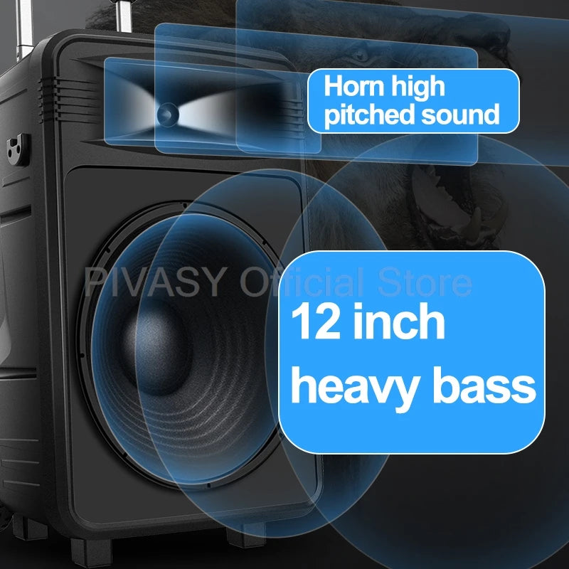 1600W High Power Audience Speaker 12 Inch Wireless Bluetooth Sound Audio Surround Subwoofer for DJ Stage Dancing Party Karaoke