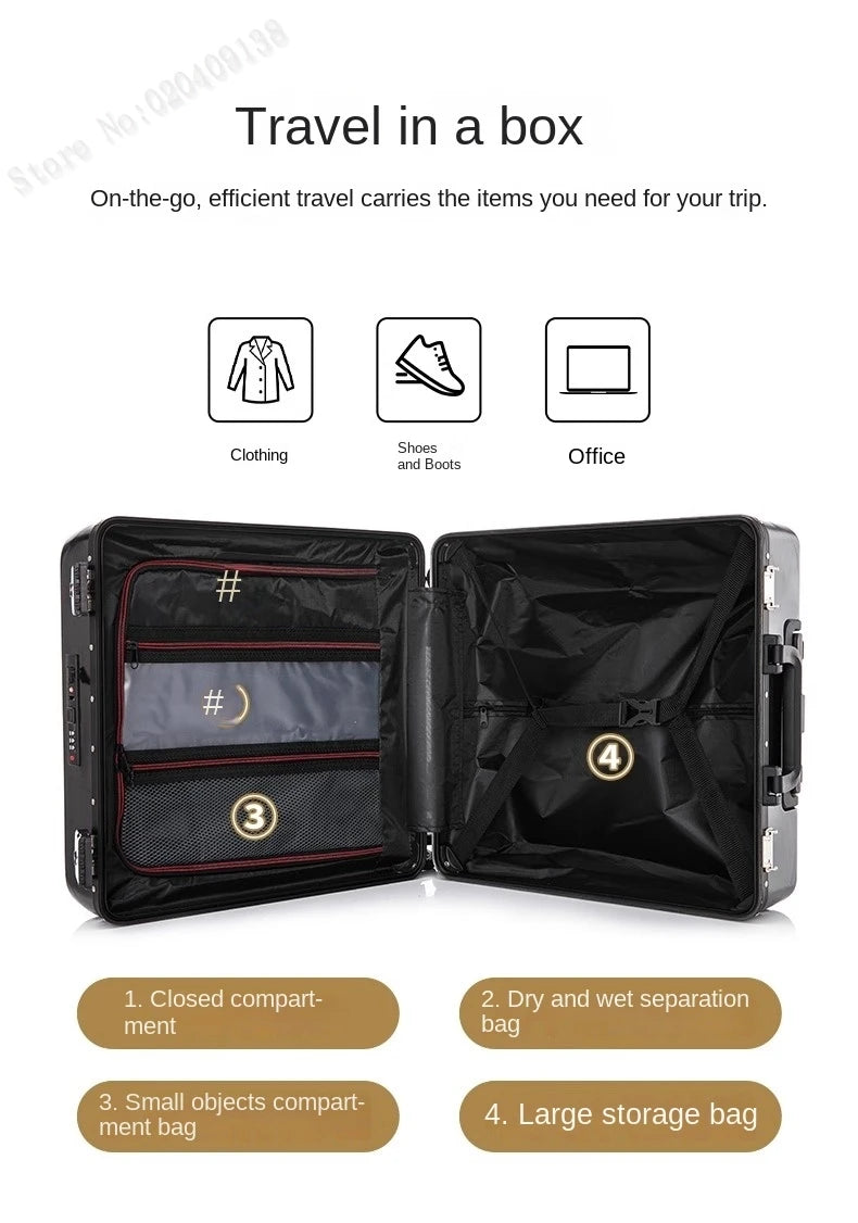 16 18 20 inch Boarding Box Front Opening Rolling Luggage Computer Laptop Layer Mini Travel Bag Cabin Trolley Case