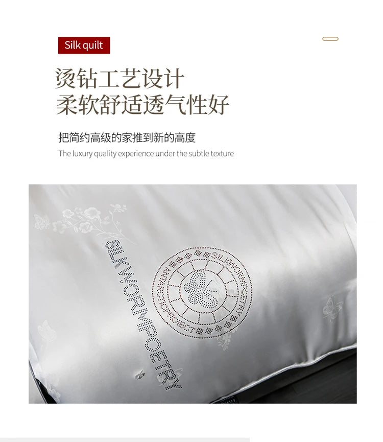 100% mulberry silk Handmade real silk quilt winter warm comforter spring autumn blanket thicken home hotel single double quilt