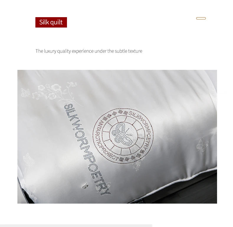 100% Mulberry silk quilt real silk spring autumn quilt thickened winter quilt cool high end warm comforter conditioning blanket