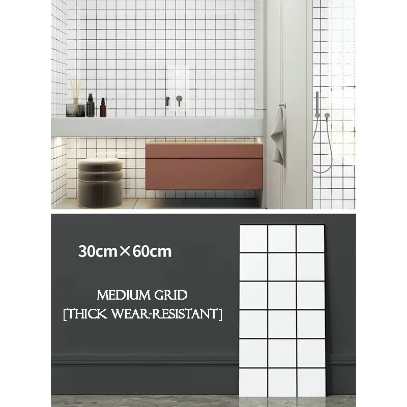 10PCS Marble Imitation Ceramic Tile Wall Sticker PVC Waterproof Oil-proof Moisture-proof Wallpaper Bathroom Kitchen Decoration