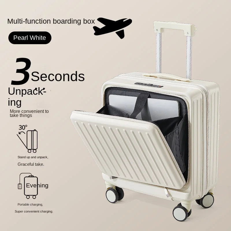 16 18 20 inch Boarding Box Front Opening Rolling Luggage Computer Laptop Layer Mini Travel Bag Cabin Trolley Case