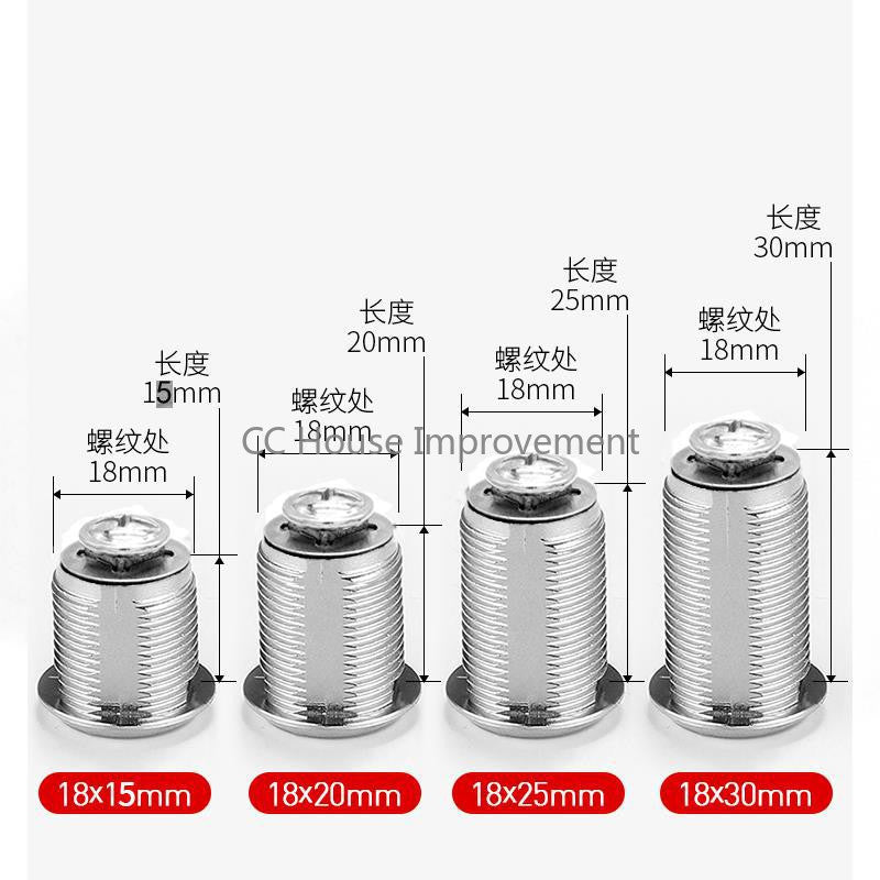 16/20/25/30mm Cam Lock Door Cabinet Mailbox Drawer Cupboard Locker + 2 Keys DIY Cabinet Tools