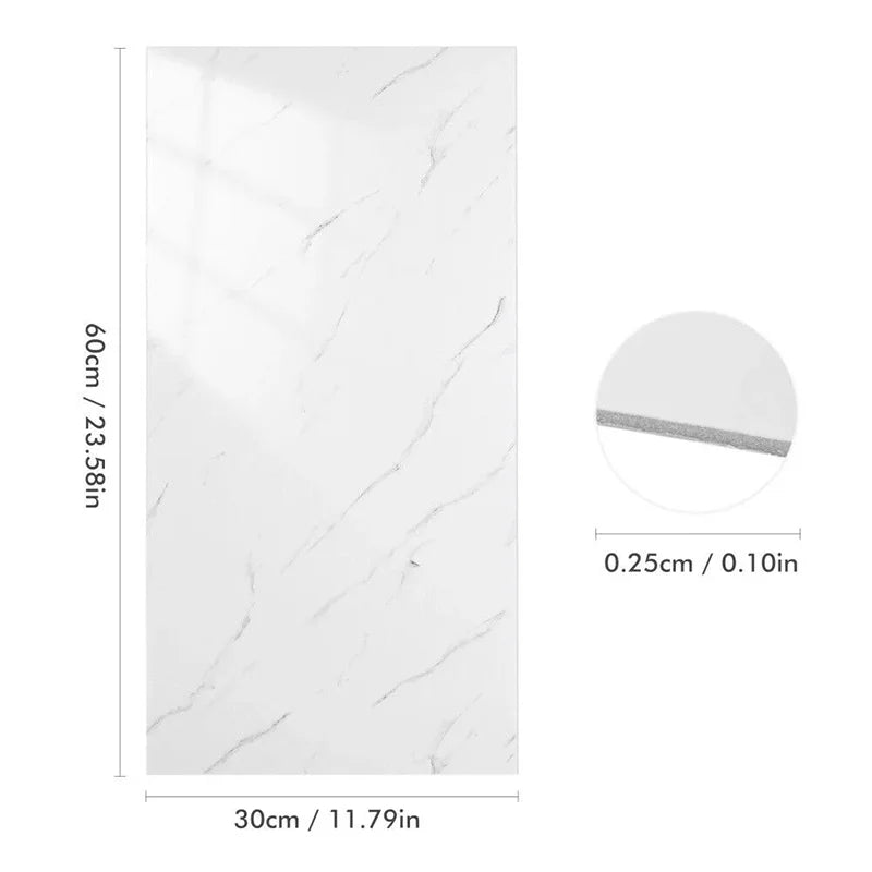 10PCS Marble Imitation Ceramic Tile Wall Sticker PVC Waterproof Oil-proof Moisture-proof Wallpaper Bathroom Kitchen Decoration