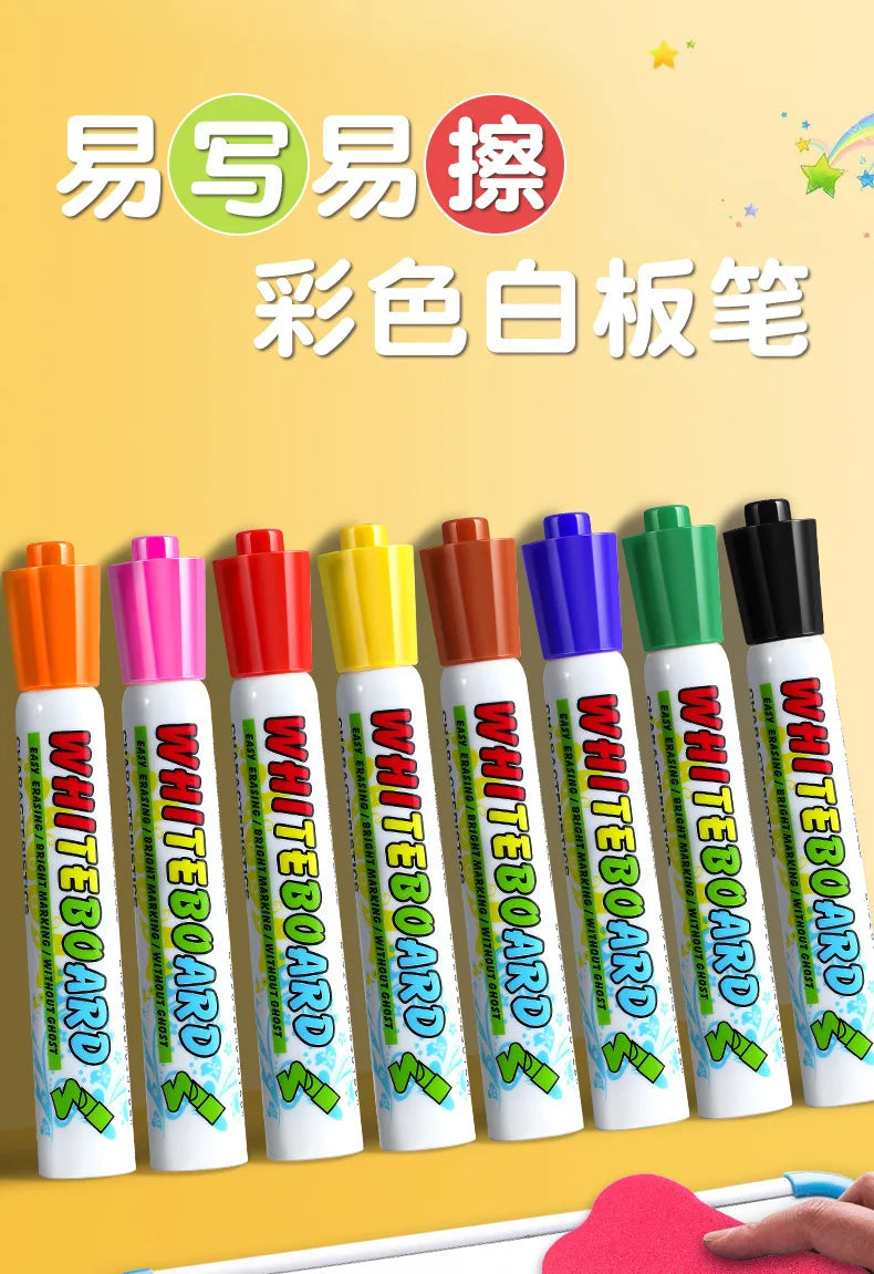 12 Colour Whiteboard Marker Set,Erasable, Refillable,Safety,Non-Toxic,High Capacity,Office,Conferencing,Educational Items