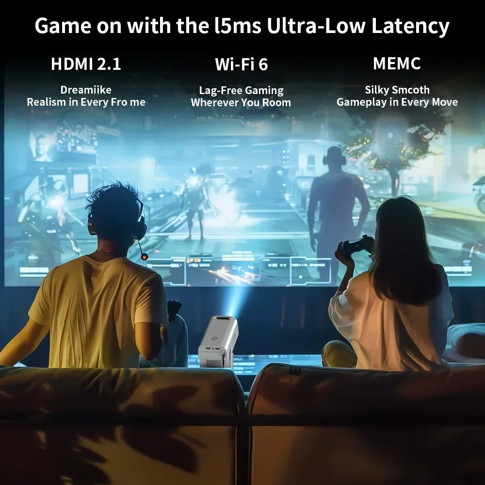 XIAOQIAODZ 4K Mini Portable Projector P30 Game Home Theater LED 8K 1080P Android Smart Video Pocket Wifi BT Cinema HD