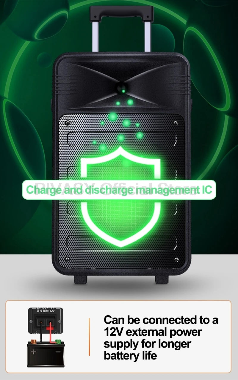 1600W High Power Audience Speaker 12 Inch Wireless Bluetooth Sound Audio Surround Subwoofer for DJ Stage Dancing Party Karaoke