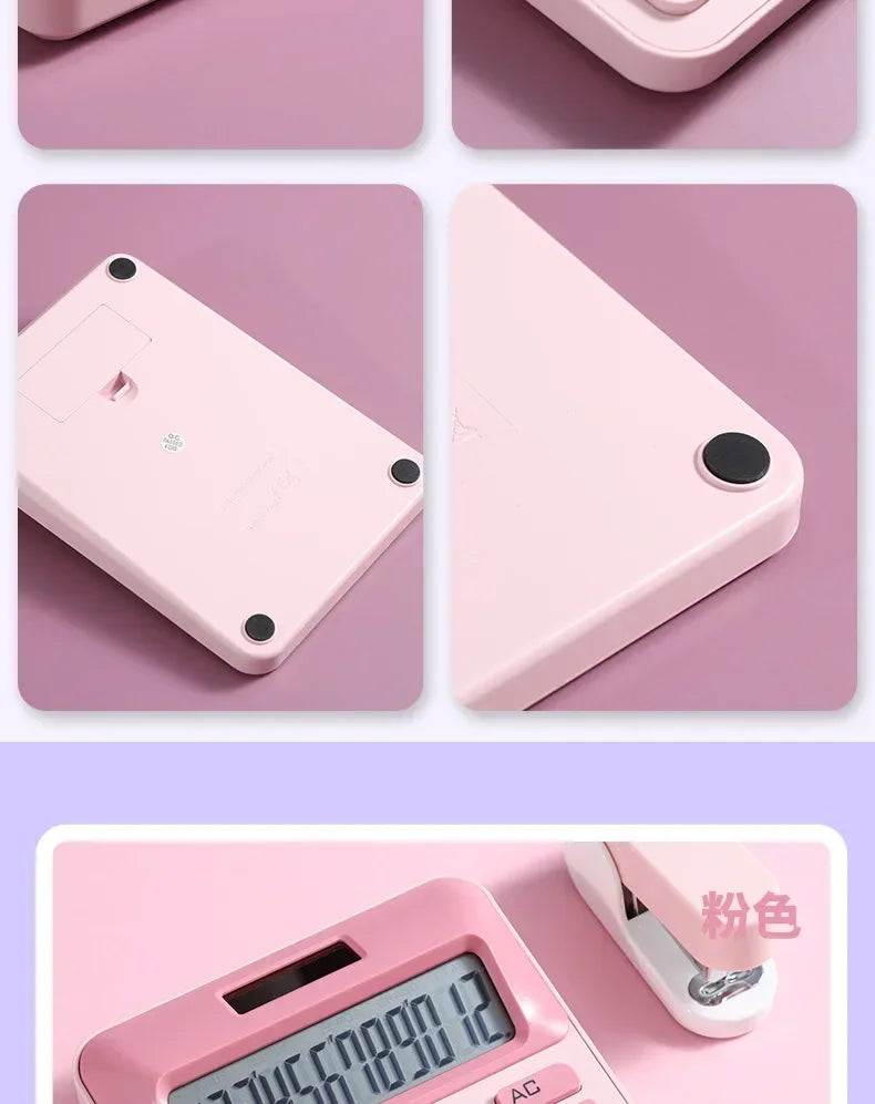 12-Digit Large LCD Display Calculator Standard Function Calculator with Solar & Battery Dual Power for Home Basic Desktop Office