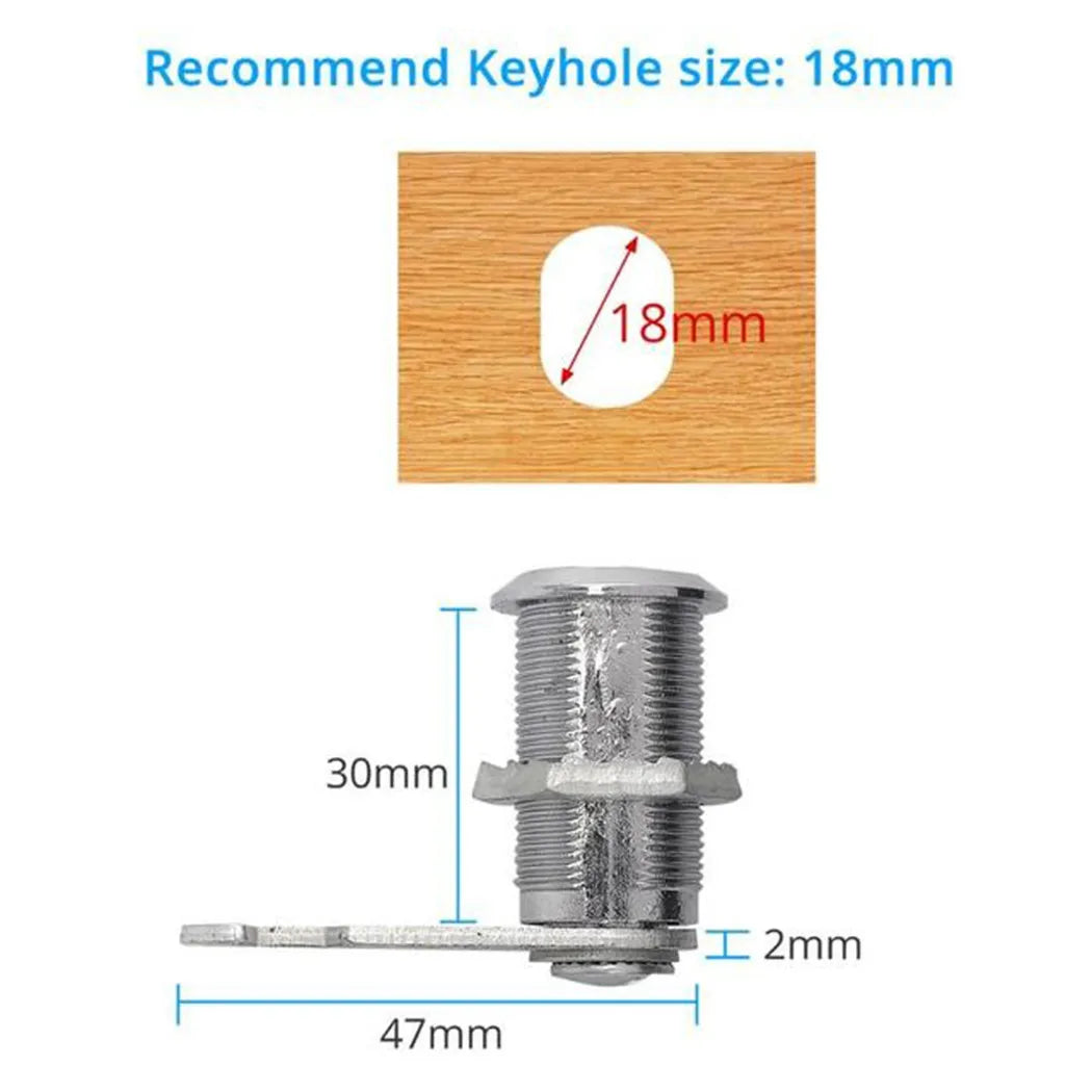 16/20/25/30mm Cam Lock Door Barrel Drawer Cabinet Mail Box Locker Cupboard + 2 Keys Cabinet Office Desk Letter Box Cam Locks