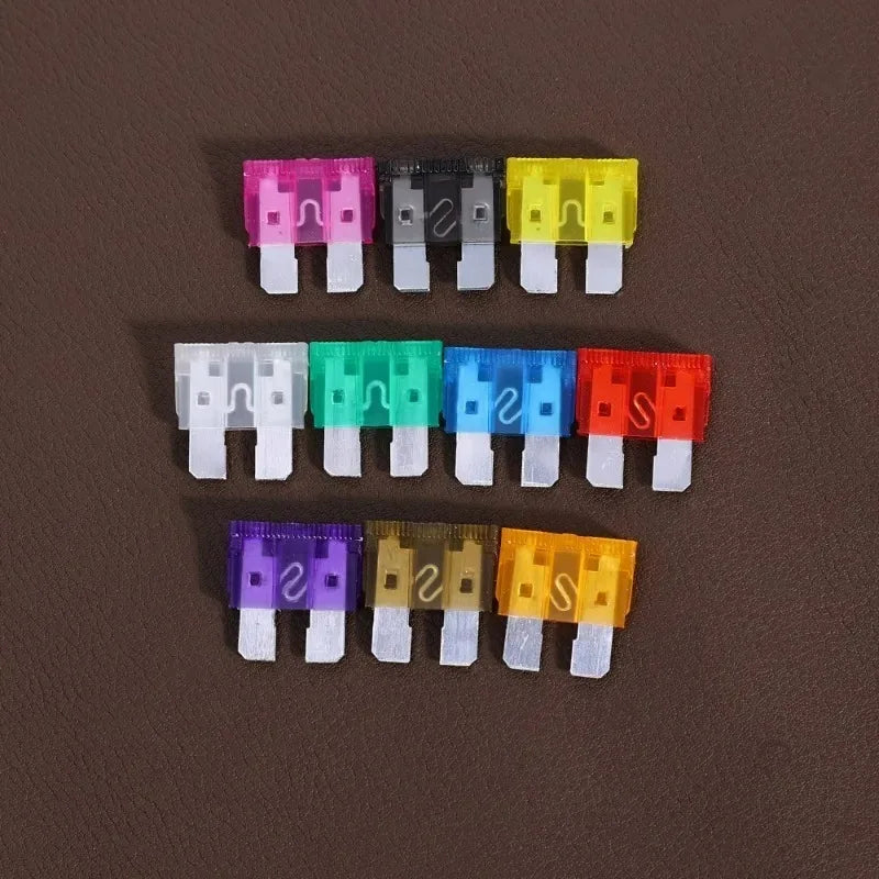100/50pcs Medium Car Fuse Blade 2-35A Middle Size Fuse Insert Set with Box Fuse Blow Detection Tool Auto Circuit Repair Tools