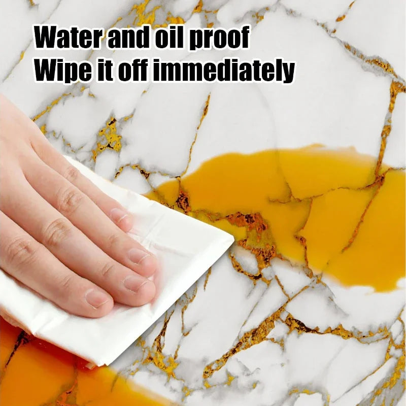 10-40PCS Imitation Marble 3D Ceramic Tile Wall Renovation Decoration Sticker Waterproof Self-adhesive Home Floor Sticker