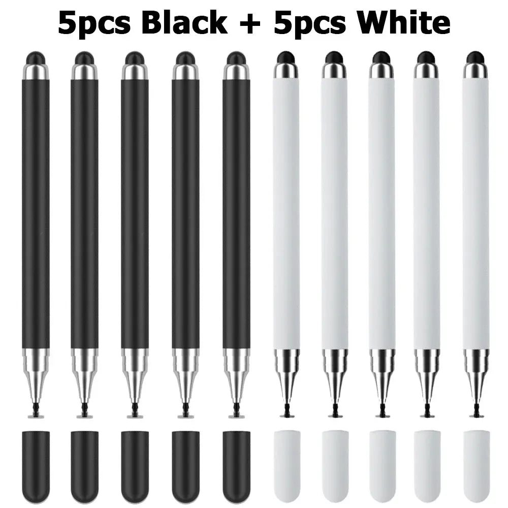 10Pcs Touch Pencil 2 in 1 Universal Stylus Pen for Tablet Laptop IPad IPhone Drawing Screen Tablet Pen for Huawei Samsung Phone