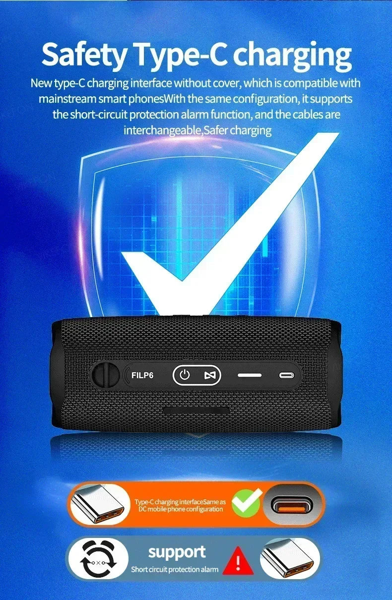 XIKCU Flip6 Bluetooth Audio Multi-FunctionTWS Audio Caixa De Som Outdoor Portable Subwoofer Wireless Home Theater Dual Speaker