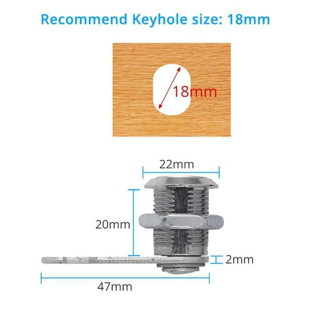 16/20/25/30mm Cam Lock Door Barrel Drawer Cabinet Mail Box Locker Cupboard + 2 Keys Cabinet Office Desk Letter Box Cam Locks