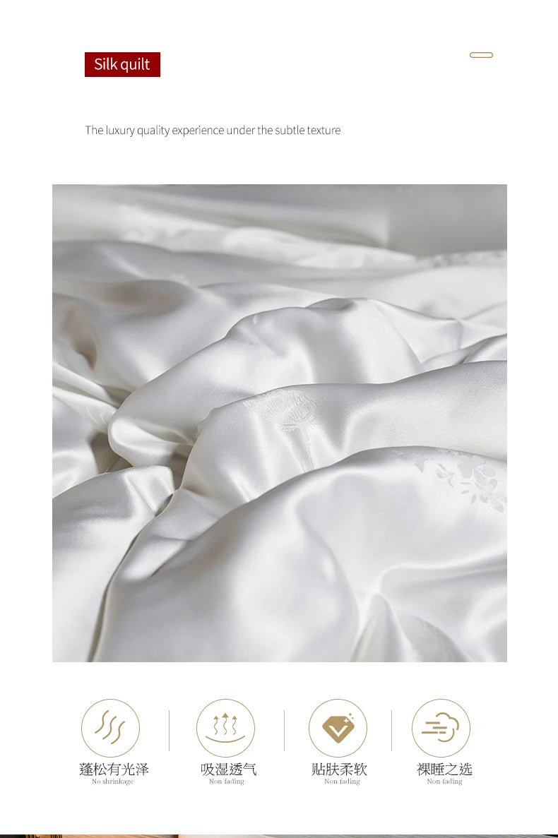100% Mulberry silk quilt real silk spring autumn quilt thickened winter quilt cool high end warm comforter conditioning blanket