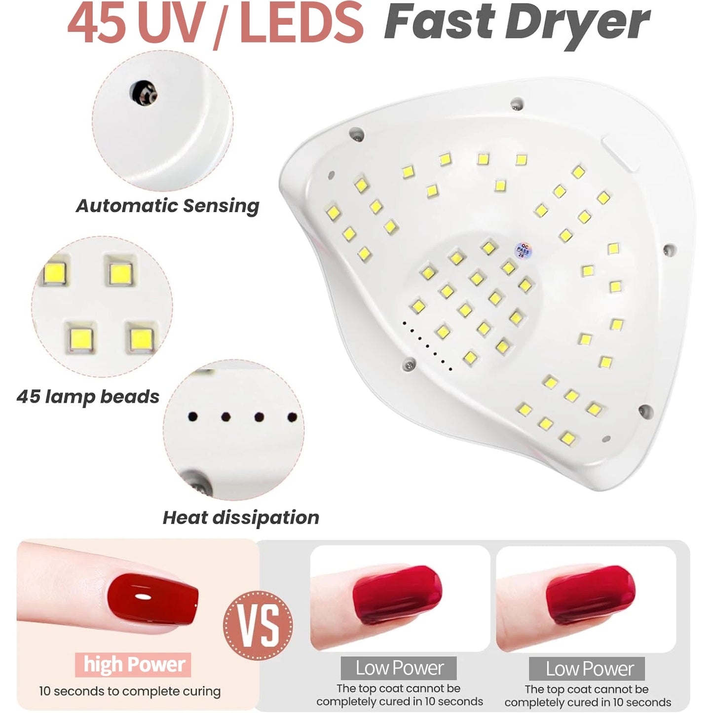 X5 MAX UV LED Nail Lamp - Professional Nail Dryer for Gel Nail Lamp Fast Curing at Home