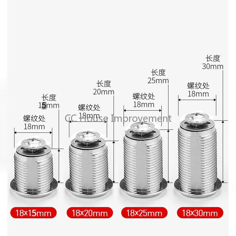 16/20/25/30mm Cam Lock Door Cabinet Mailbox Drawer Cupboard Locker + 2 Keys DIY Cabinet Tools