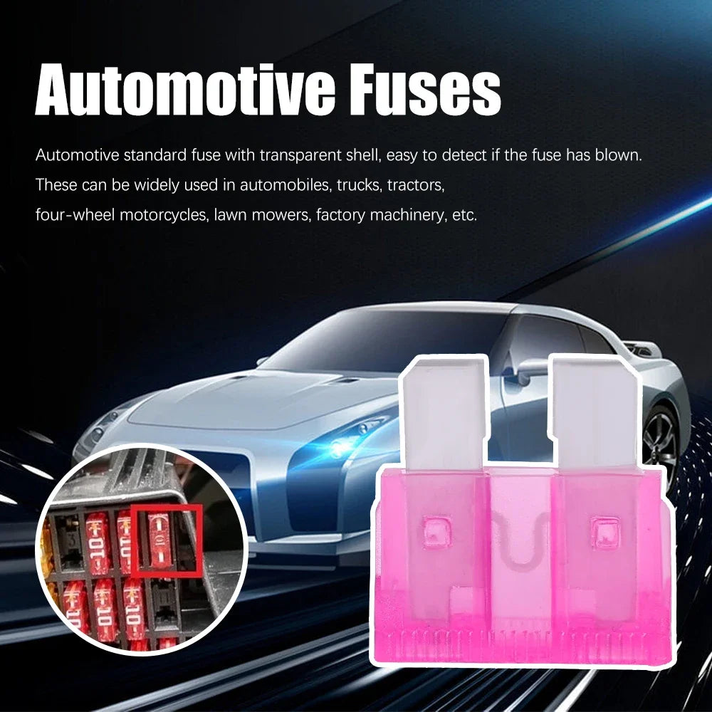 100/50pcs Medium Car Fuse Blade 2-35A Middle Size Fuse Insert Set with Box Fuse Blow Detection Tool Auto Circuit Repair Tools