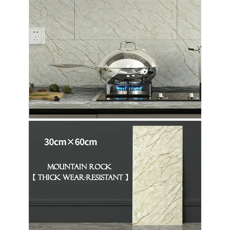 10PCS Marble Imitation Ceramic Tile Wall Sticker PVC Waterproof Oil-proof Moisture-proof Wallpaper Bathroom Kitchen Decoration