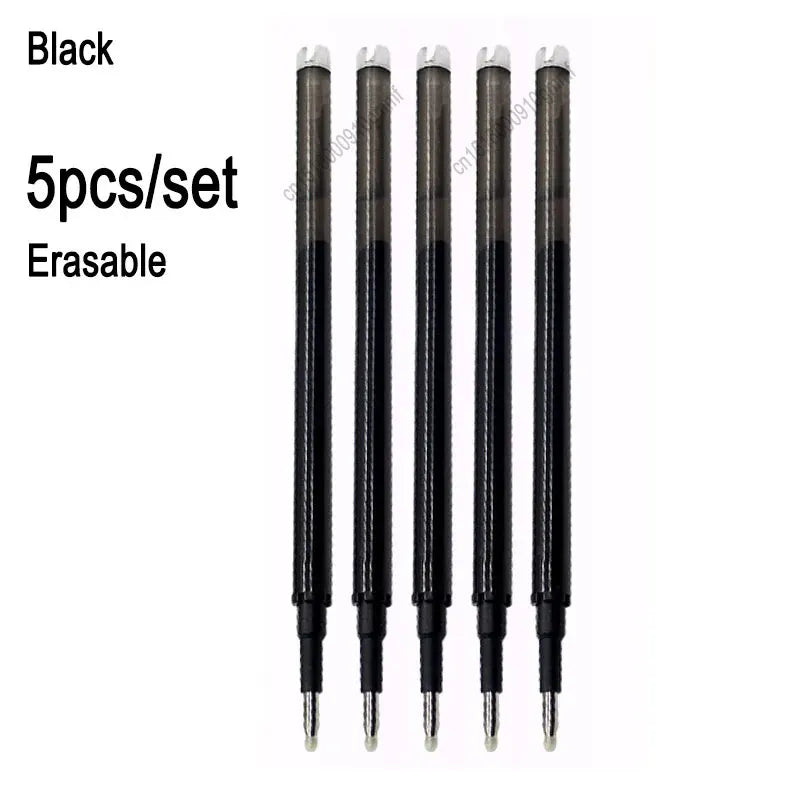 0.7mm 0.5mm Tip Retractable Erasable Gel Pen Refill Large Capacity 8 Color Ink Cartridge Rods Washable Handle Writing Stationery