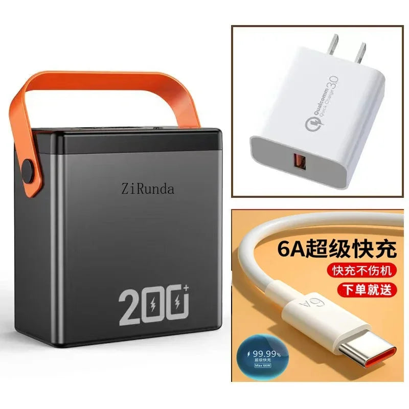 *200,000 mAh outdoor high power mobile power supply 9V mobile phone tablet fast charging large capacity power bank 220V