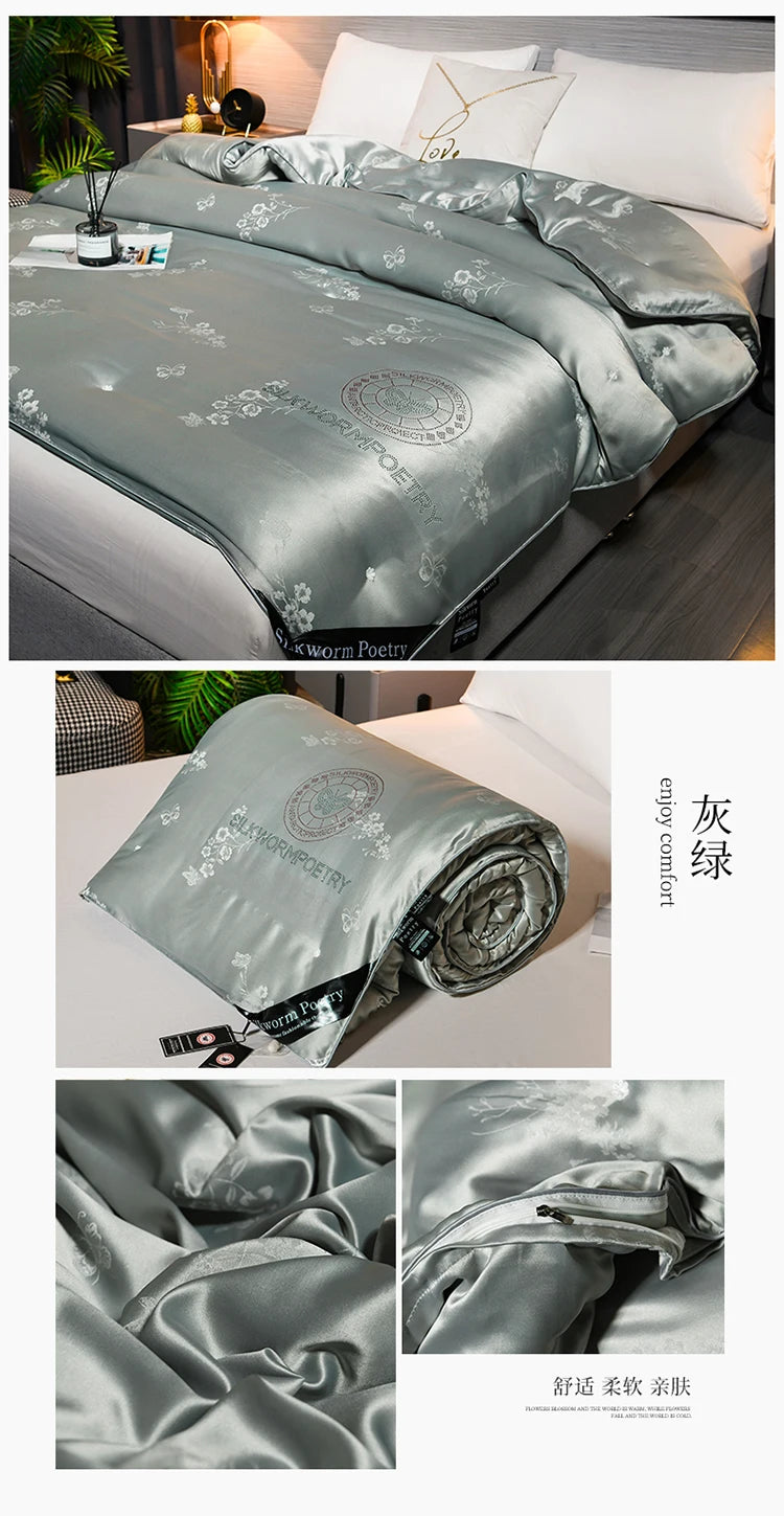 100% silk quilt natural mulberry silk spring autumn comforter thickened winter warm blanket fashion high end summer silk quilt