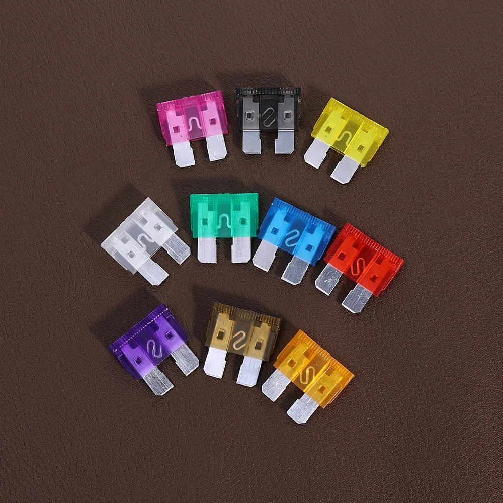 100/50pcs Medium Car Fuse Blade 2-35A Middle Size Fuse Insert Set with Box Fuse Blow Detection Tool Auto Circuit Repair Tools